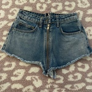 Carmar full zip denim shorts